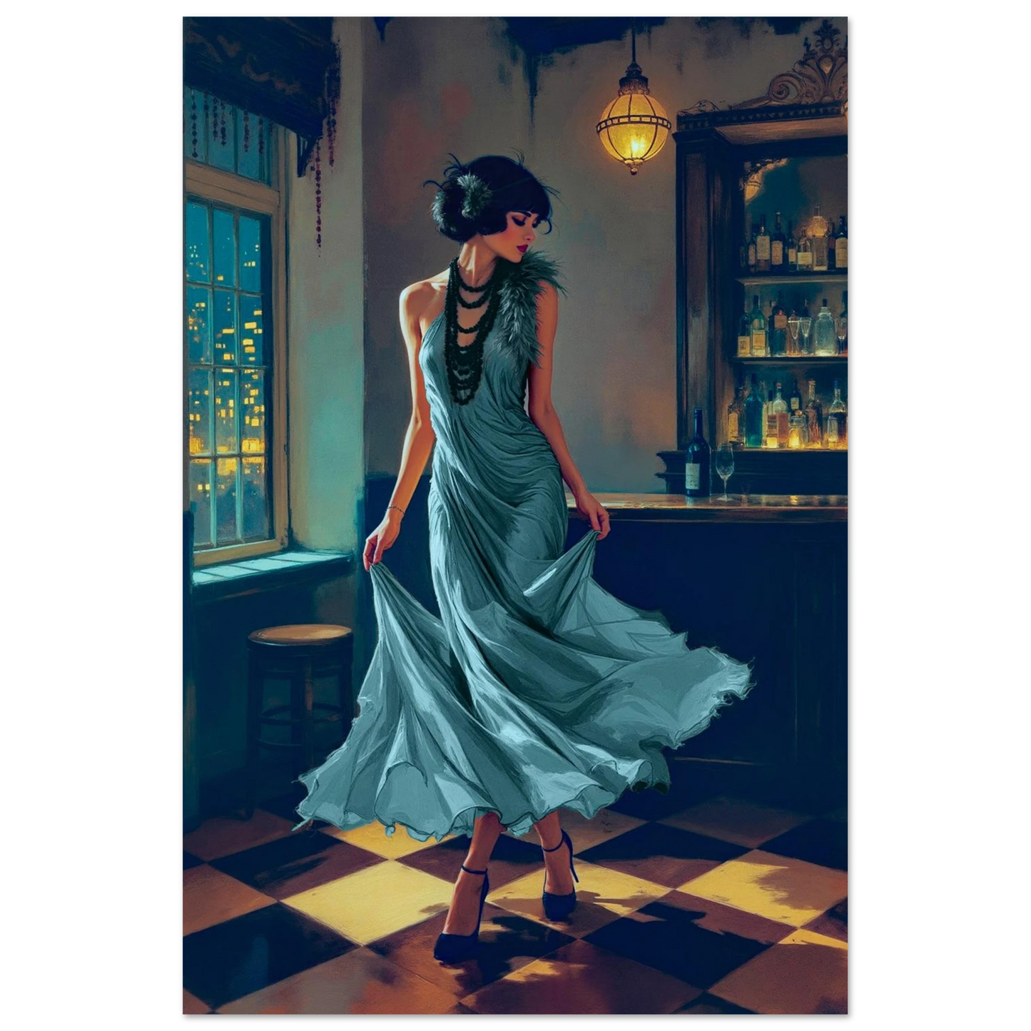 1920s Flapper Speakeasy Art Print 30x45 cm 12x18″ Premium Matte Paper Poster No Frame