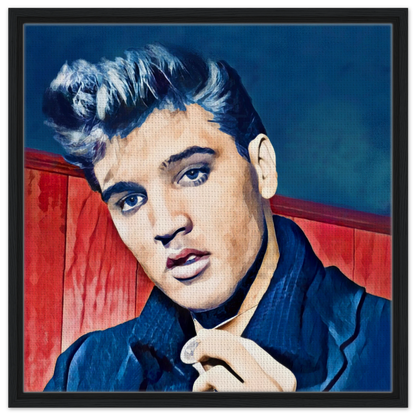 Young Elvis Presley Art Print Black Wood Frame 60x60 cm 24x24″ Framed Canvas