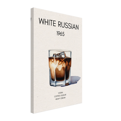 White Russian Cocktail Bar Art Print No Frame 40x60 cm 16x24″ Gallery Wrapped Canvas