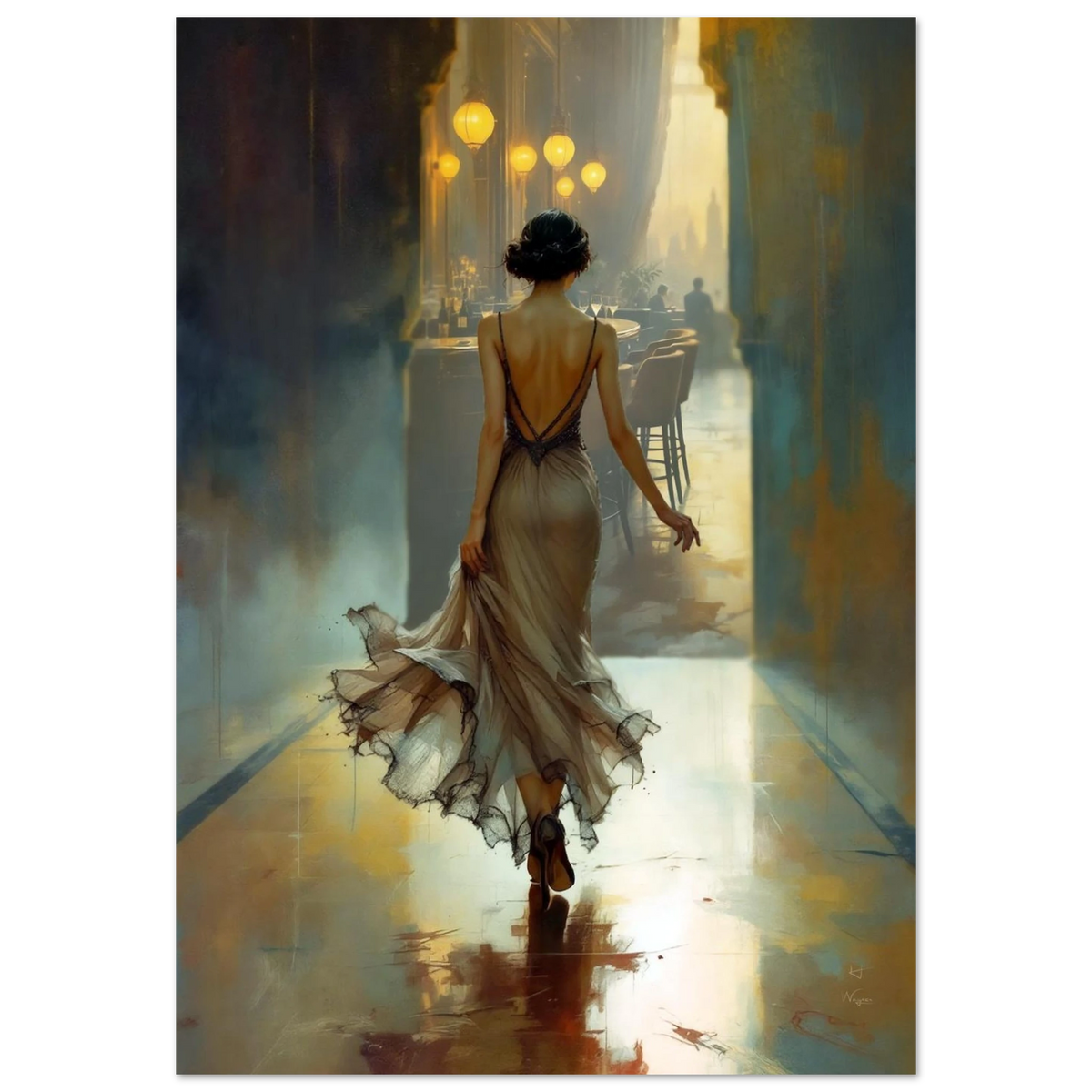 1920s Speakeasy Art Deco Flapper Print 70x100 cm 28x40″ Classic Matte Paper Poster No Frame