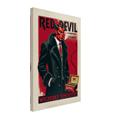 Red Devil 1920s Art Deco Cigar Art Print 40x60 cm 16x24″ Gallery Wrapped Canvas No Frame
