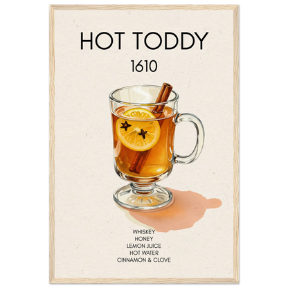 Hot Toddy Cocktail Bar Art Print Light Wood Frame 40x60 cm 16x24″ Museum-Quality Matte Paper Wooden Framed Poster