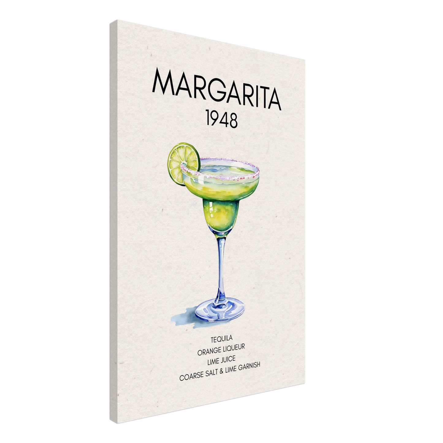 Margarita Cocktail Bar Poster Print No Frame 60x90 cm 24x36″ Gallery Wrapped Canvas