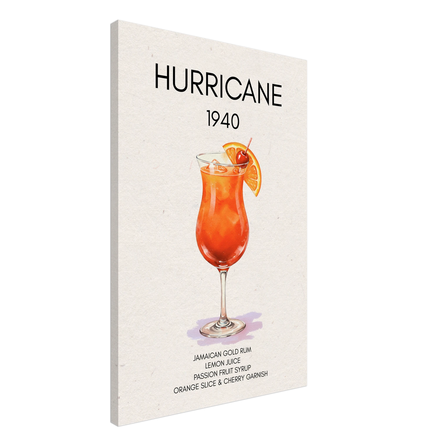 Hurricane Cocktail Bar Poster Print No Frame 60x90 cm 24x36″ Canvas