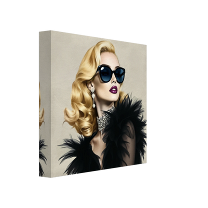Blonde Bombshell Fashion Model Art Print 20x20 cm 8x8″ Gallery Wrapped Canvas