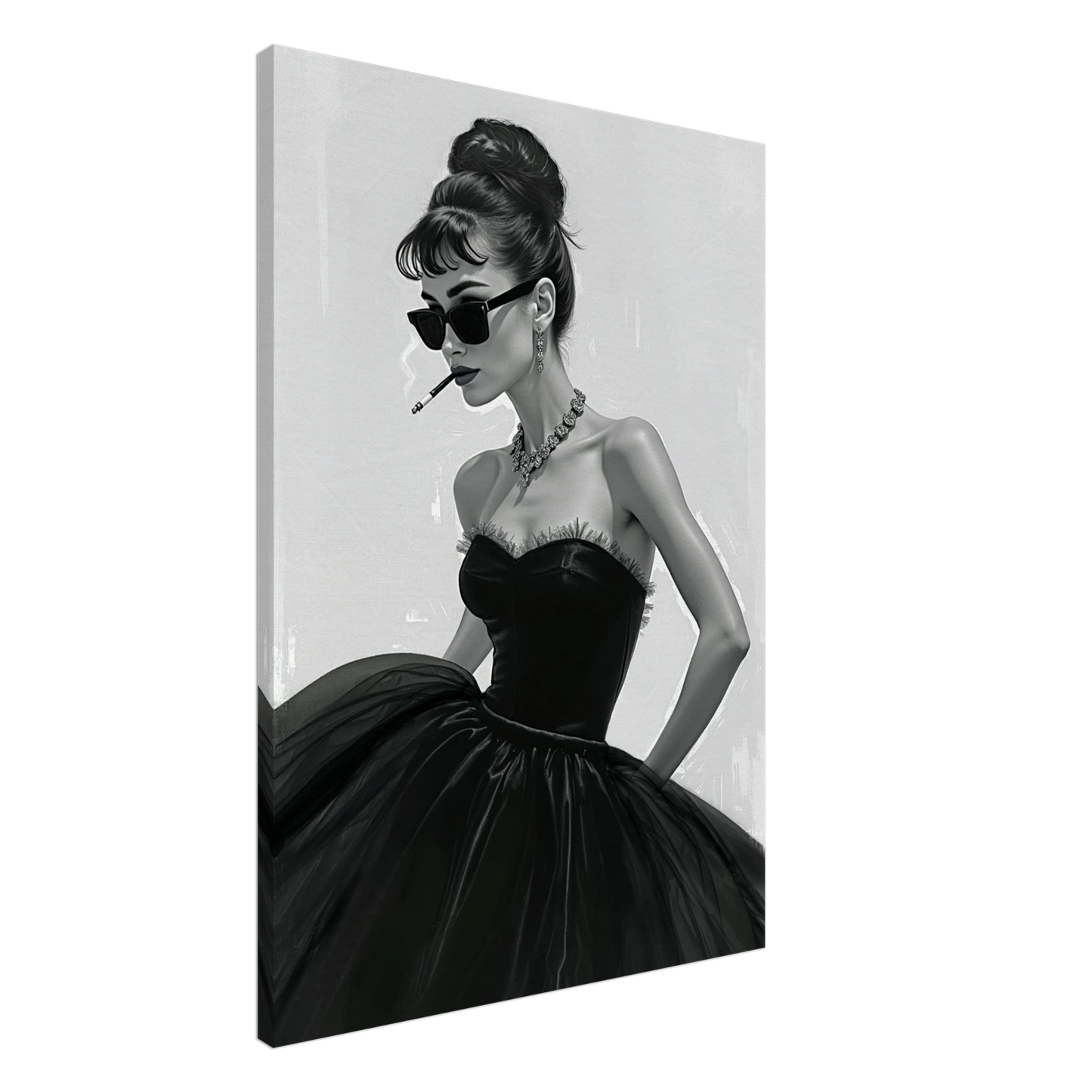 Audrey Hepburn Fashion Art Print No Frame 70x100 cm 28x40″ Gallery Wrapped Canvas