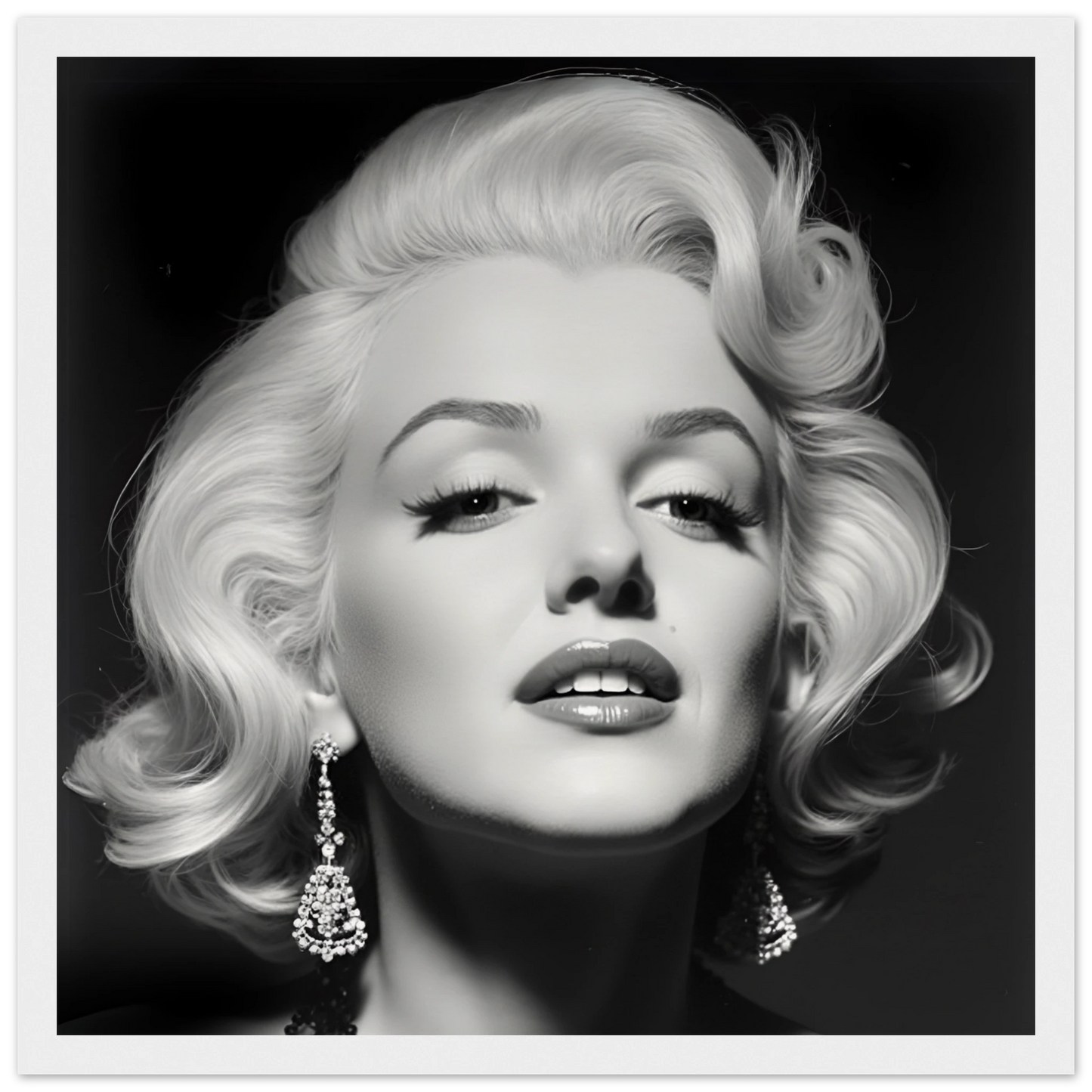 Marilynn Monroe Art Print White Wood Frame 30x30 cm 12x12″ Museum-Quality Matte Paper Wooden Framed Poster