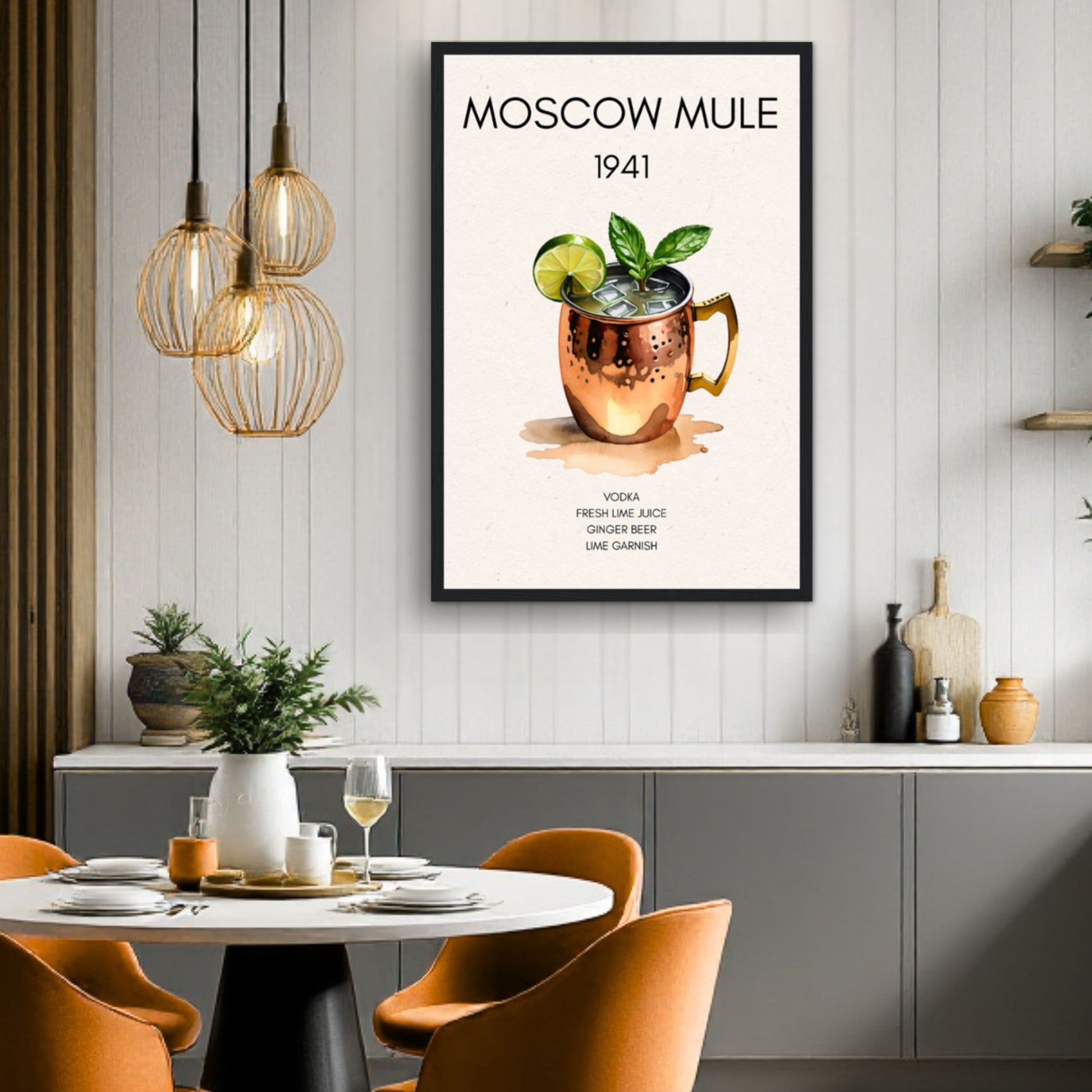 Moscow Mule Cocktail Bar Poster Print