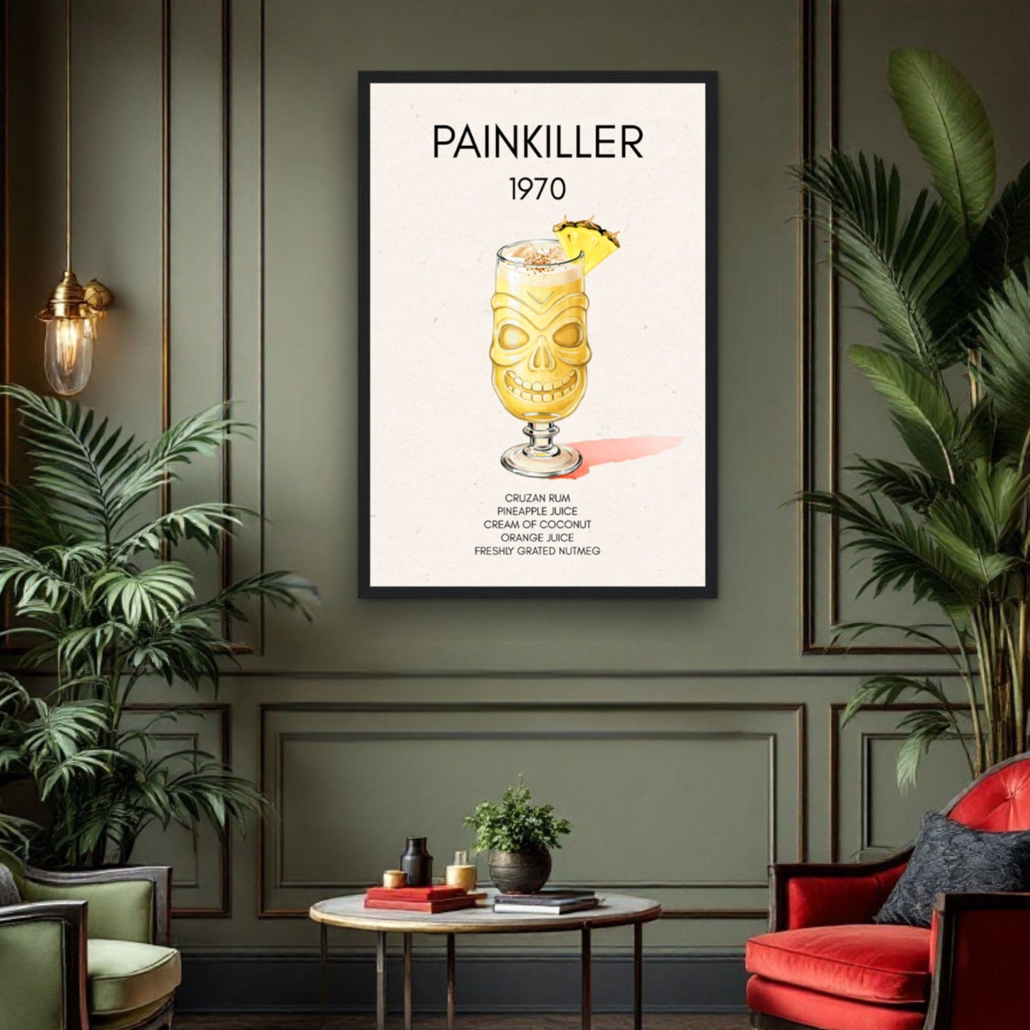 Painkiller Cocktail Bar Art Poster Print