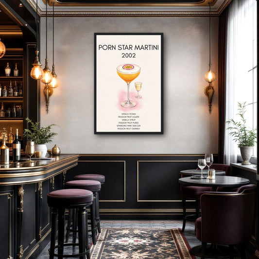 Porn Star Martini Bar Art Cocktail Print