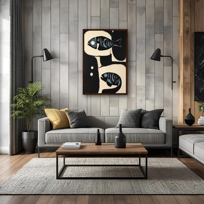 Abstract Mid-Century Modern Fish Art Print