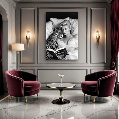Hollywood Starlet Leopard Cat Art Print 60x90 cm 24x36″ Sleek Acrylic Print No Frame