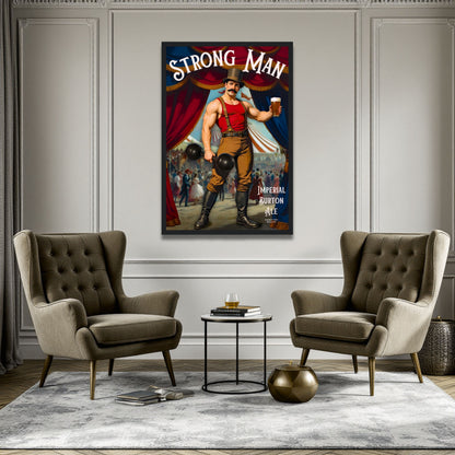 Vintage Victorian Circus Strongman Ale Art Print