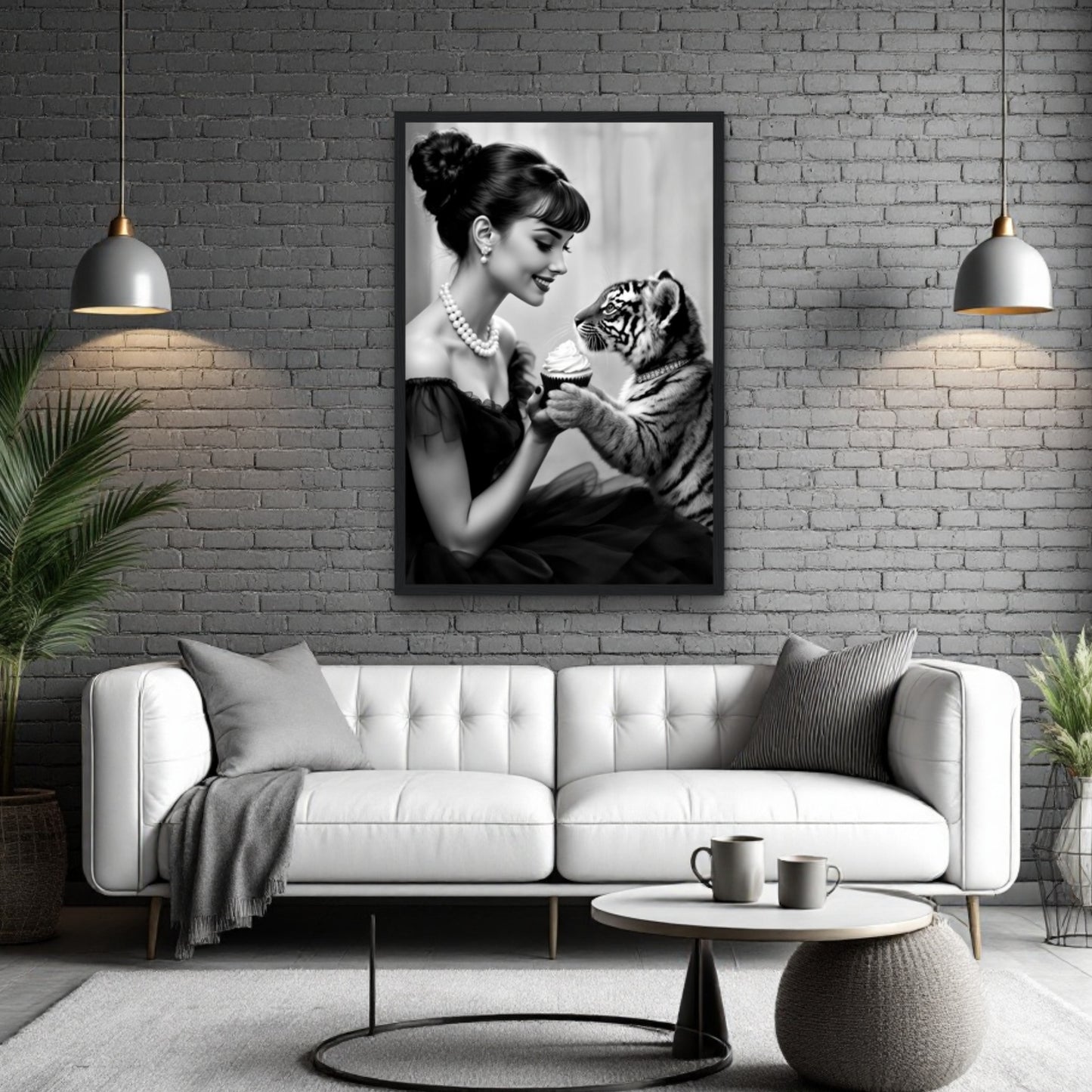 Audrey Hepburn Tiger Cub Art Print