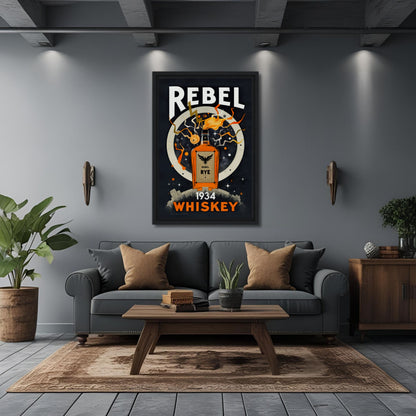 Rebel Whiskey Cocktail Bar Poster Print