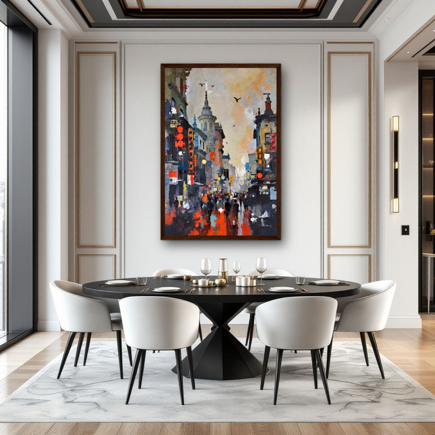 Gothic City Street Art Print - European Cityscape