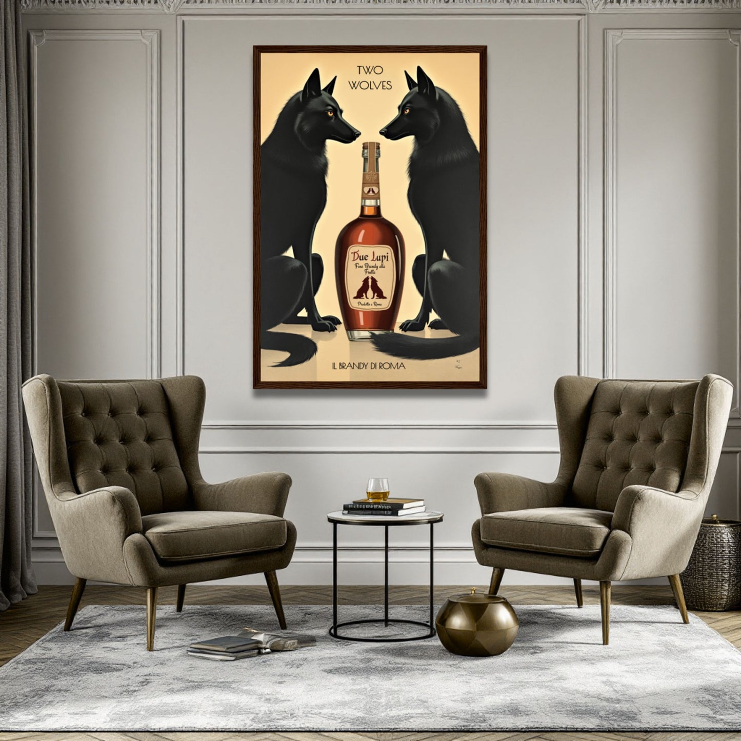 Two Wolves Italian Cocktail Bar Art Print