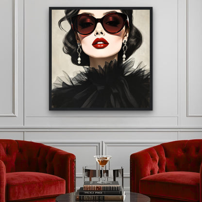 Paris Glam 80s Fashion Model Art Print
