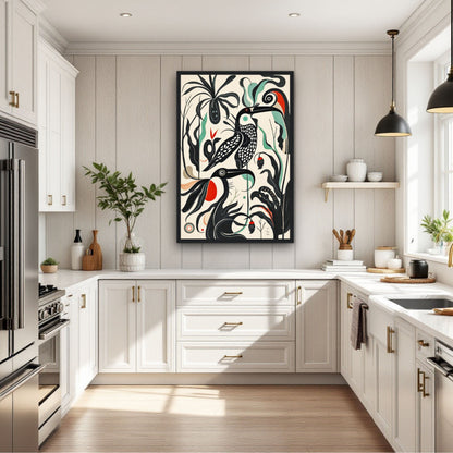Mid-Century Modern Tropical Bird Art Print