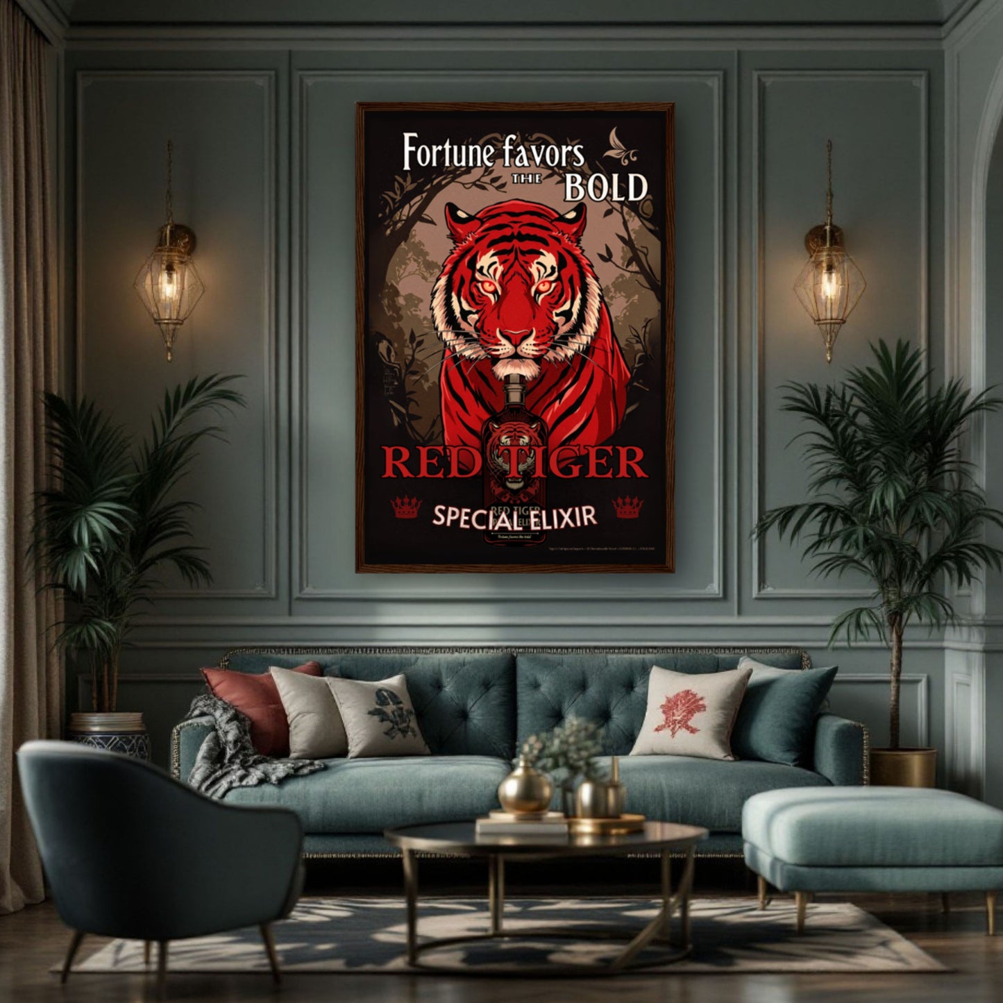 Tiger Cocktail Bar Art Poster Print