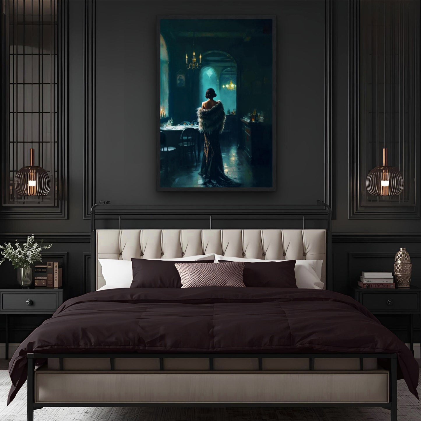 Moody Speakeasy Flapper Bar Art Print