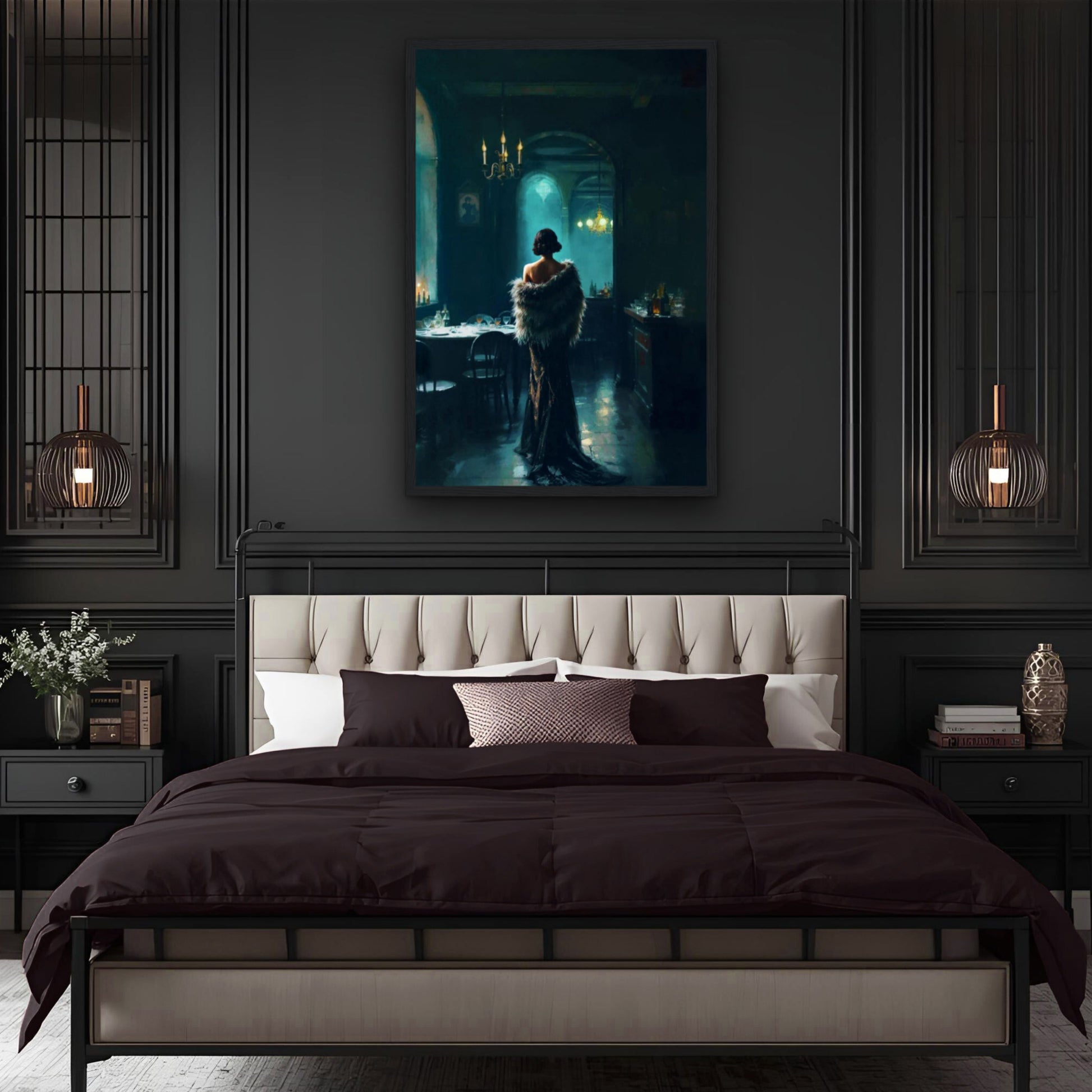 Moody Speakeasy Flapper Bar Art Print