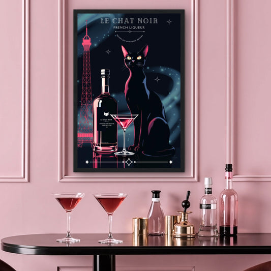 Art Deco Le Chat Noir French Black Cat Art Print
