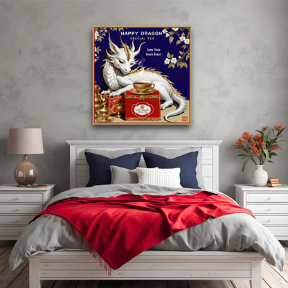 Happy Dragon Tea Art Print