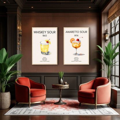 Amaretto Sour Cocktail Bar Art Print