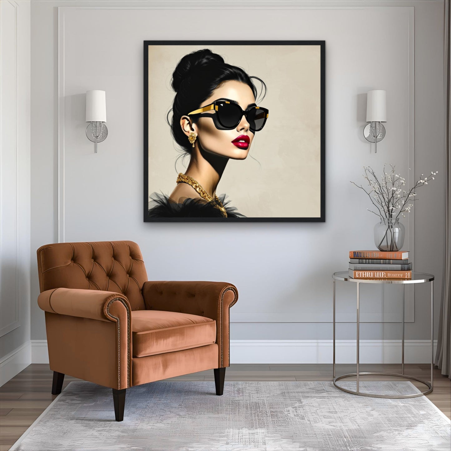 Golden Girl Chic Runway Model Art Print