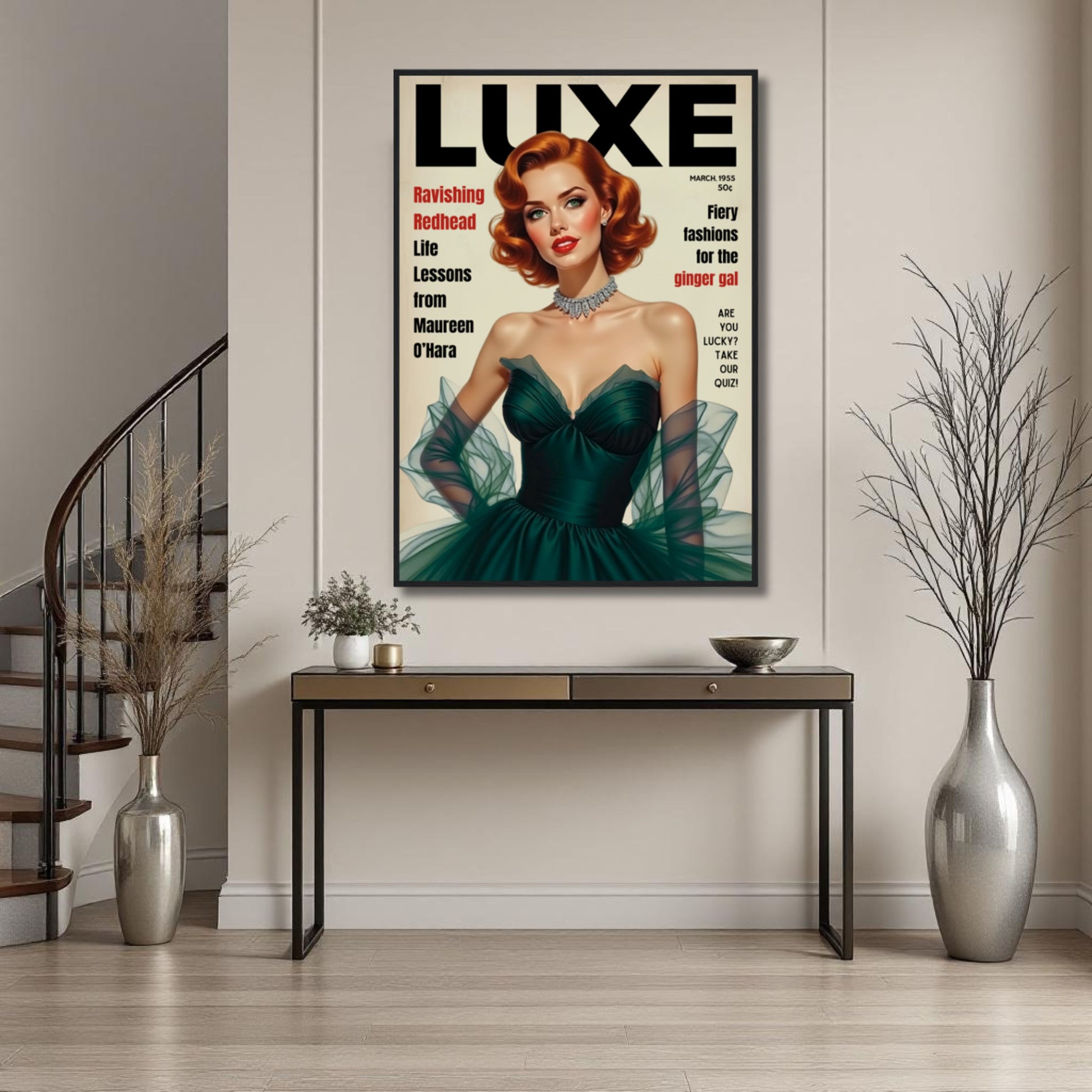 Maureen O'Hara Vintage Fashion Art Poster Print
