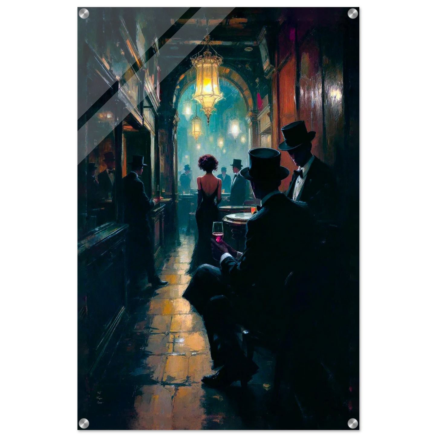 Prohibition Speakeasy Art Deco Print No Frame 60x90 cm 24x36″ Sleek Acrylic Print