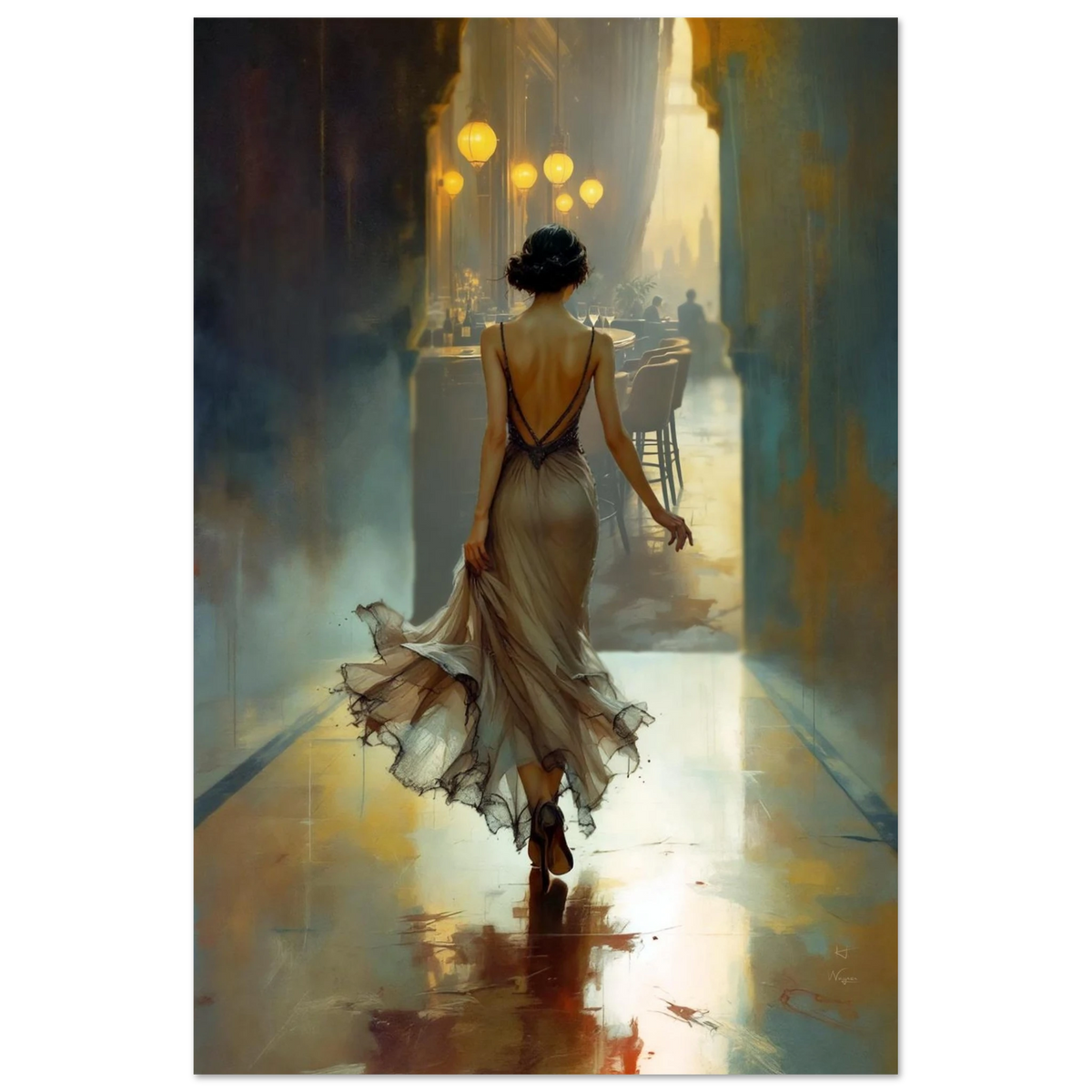 1920s Speakeasy Art Deco Flapper Print 60x90 cm 24x36″ Classic Matte Paper Poster No Frame