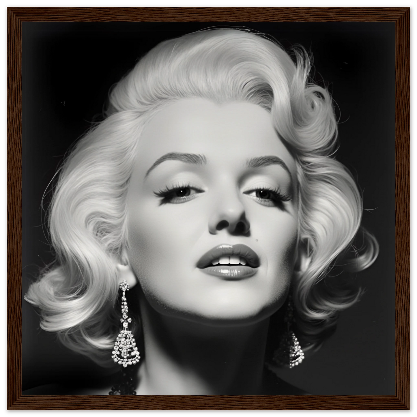 Marilynn Monroe Art Print Dark Brown Wood Frame 30x30 cm 12x12″ Museum-Quality Matte Paper Wooden Framed Poster