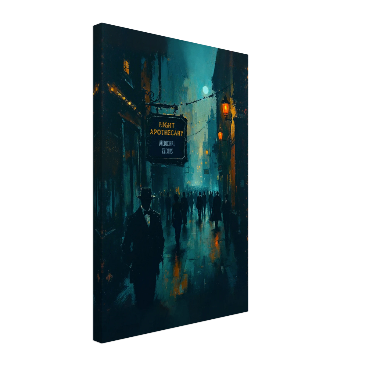 Prohibition Speakeasy Moody Nightlife Art Print 40x60 cm 16x24″ Gallery Wrapped Canvas No Frame