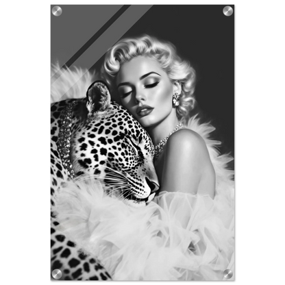 Marilyn Monroe Glam Leopard Art Print No Frame 40x60 cm 16x24″ Sleek Acrylic Print