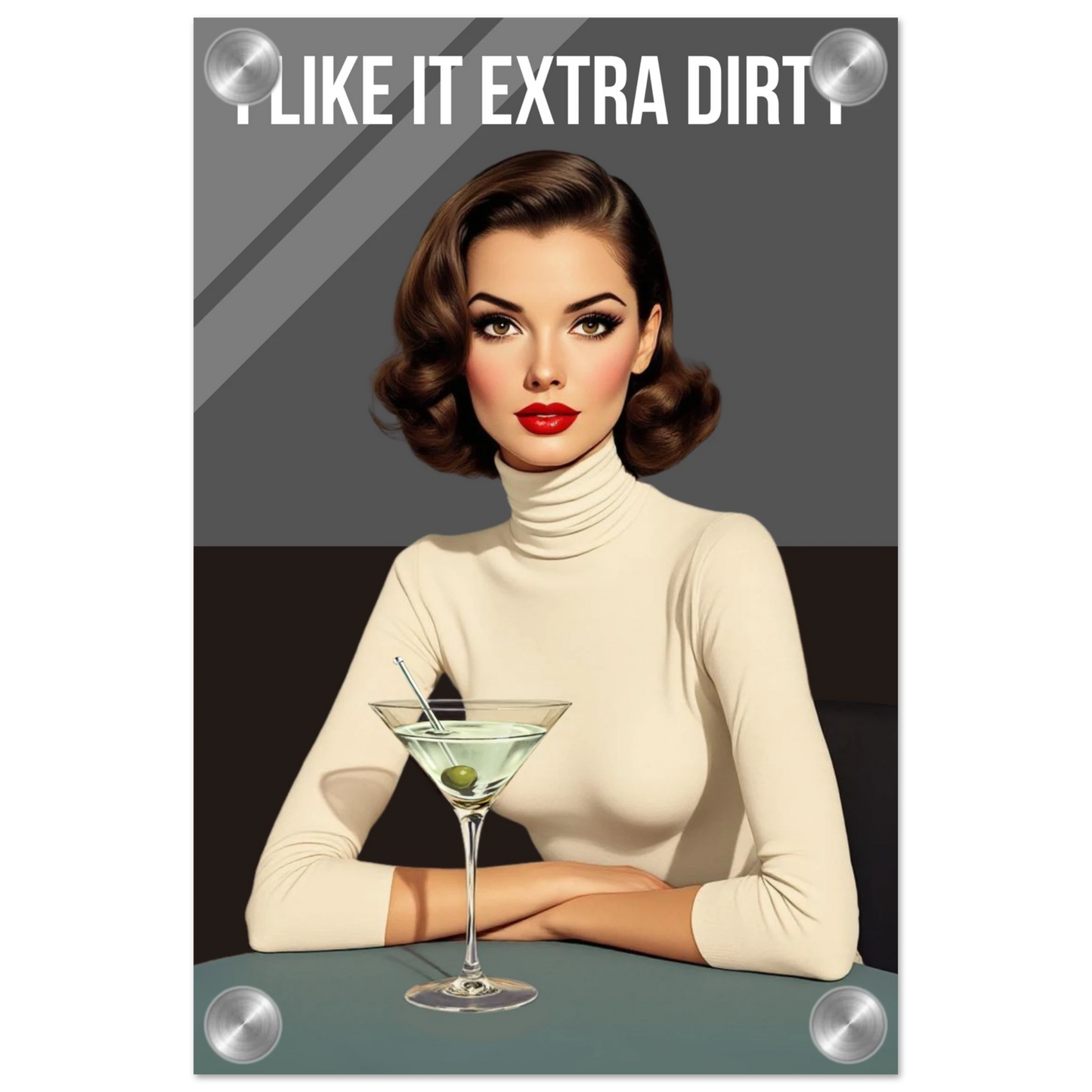 Extra Dirty Martini Cocktail Bar Art Print No Frame Sleek Acrylic Print 20x30 cm 8x12″