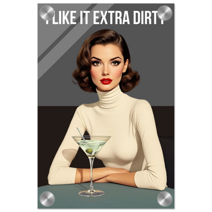 Extra Dirty Martini Cocktail Bar Art Print No Frame Sleek Acrylic Print 20x30 cm 8x12″
