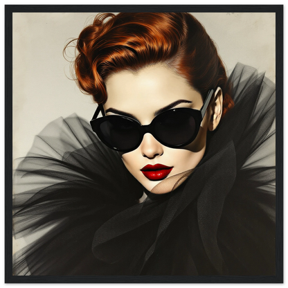 Femme Fatale Paris Runway Fashion Art Print 40x40 cm 16x16″ Museum-Quality Matte Paper Wooden Framed Poster
