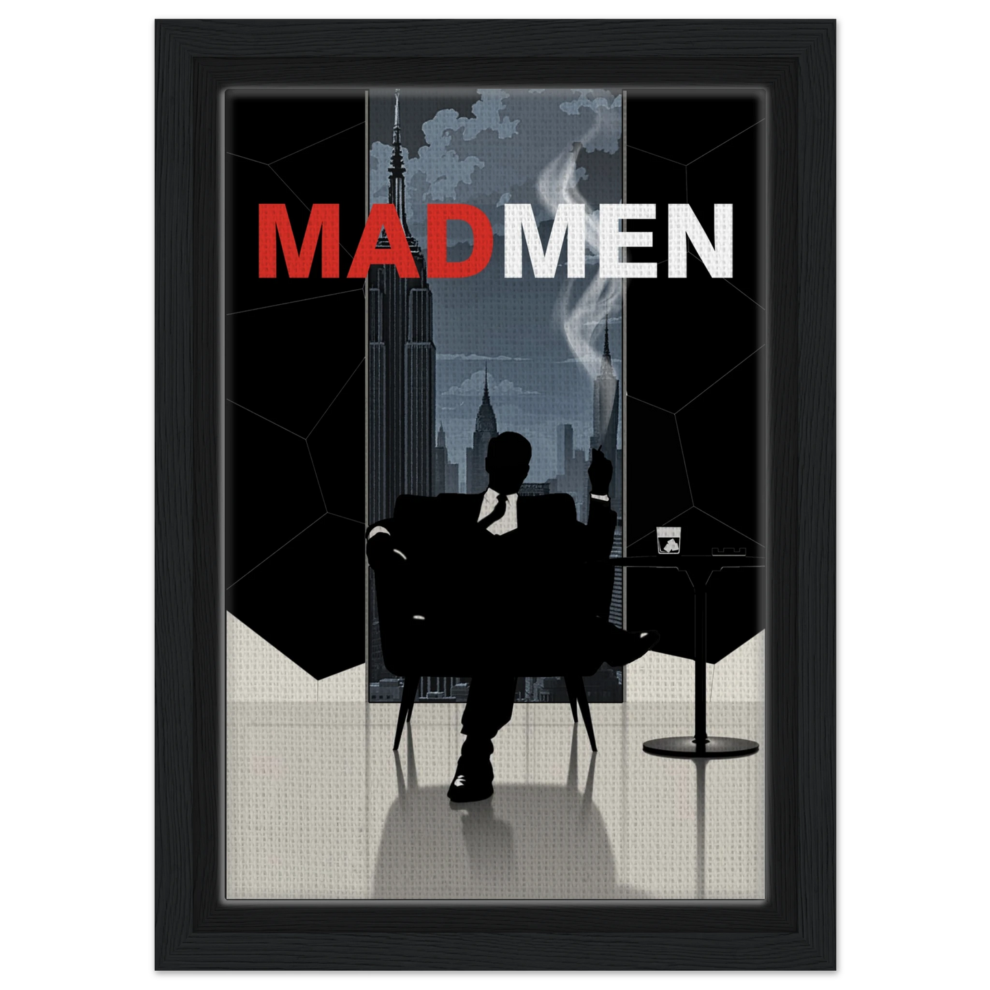 Mad Men Don Draper Retro Art Print Black Wood Frame 20x30 cm 8x12″ Framed Canvas