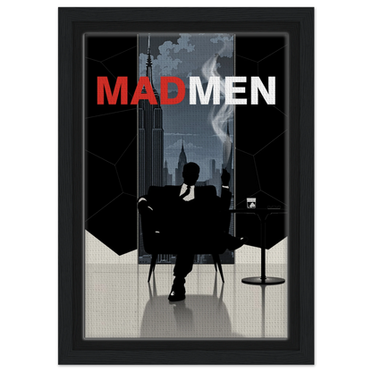 Mad Men Don Draper Retro Art Print Black Wood Frame 20x30 cm 8x12″ Framed Canvas