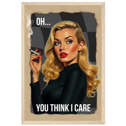 Retro Blonde Bombshell 1960s Funny Quote Art Print Light Wood Frame 30x45 cm 12x18″ Classic Matte Paper Wooden Framed Poster