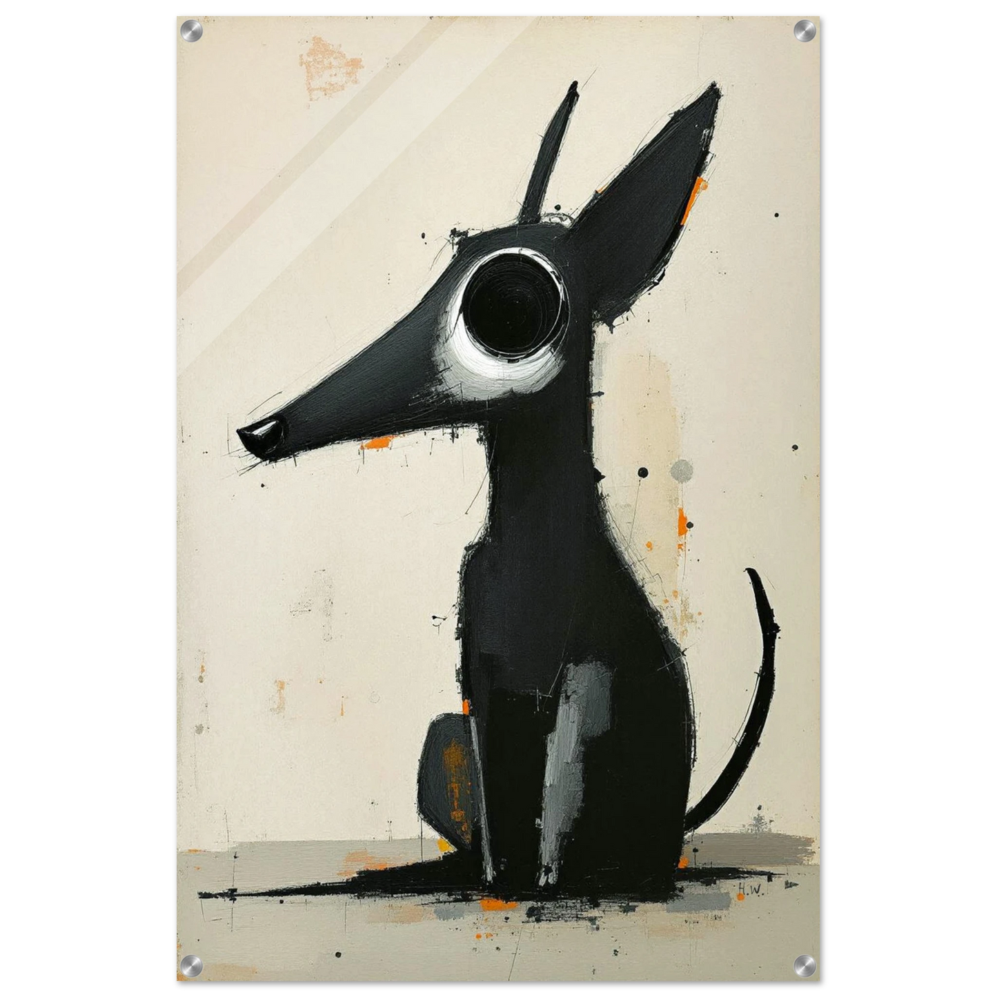 Big Eyed Abstract Dog Fine Art Print No Frame 60x90 cm 24x36″ Sleek Acrylic Print