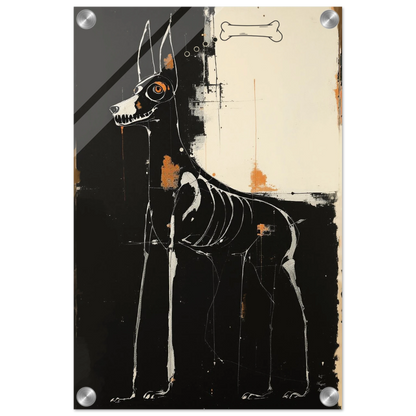 X-ray Skeleton Dog Abstract Art Poster Print 30x45 cm 12x18″ Sleek Acrylic Print No Frame