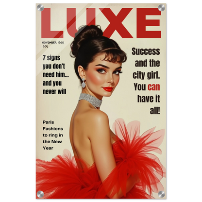 Audrey Hepburn Vintage Fashion Art Print No Frame 40x60 cm 16x24″ Sleek Acrylic Print