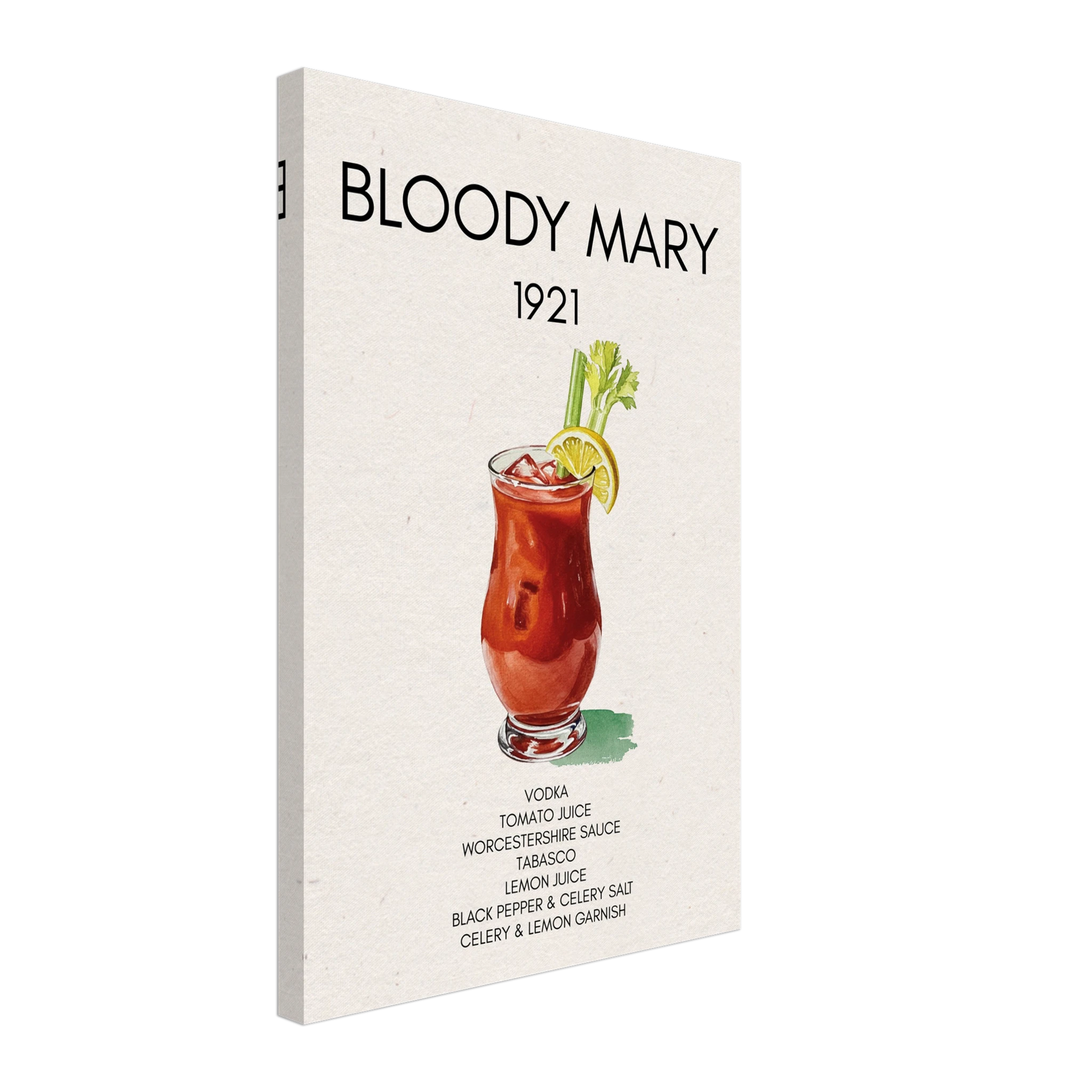 Bloody Mary Cocktail Bar Art Print No Frame 40x60 cm 16x24″ Gallery Wrapped Canvas