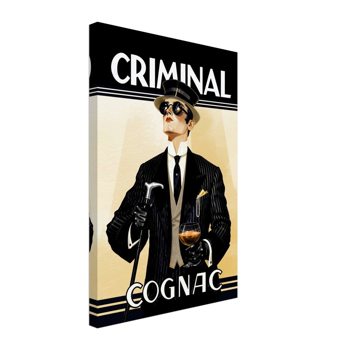 Criminal Cognac 1920s Art Deco Print 40x60 cm 16x24″ Gallery Wrapped Canvas