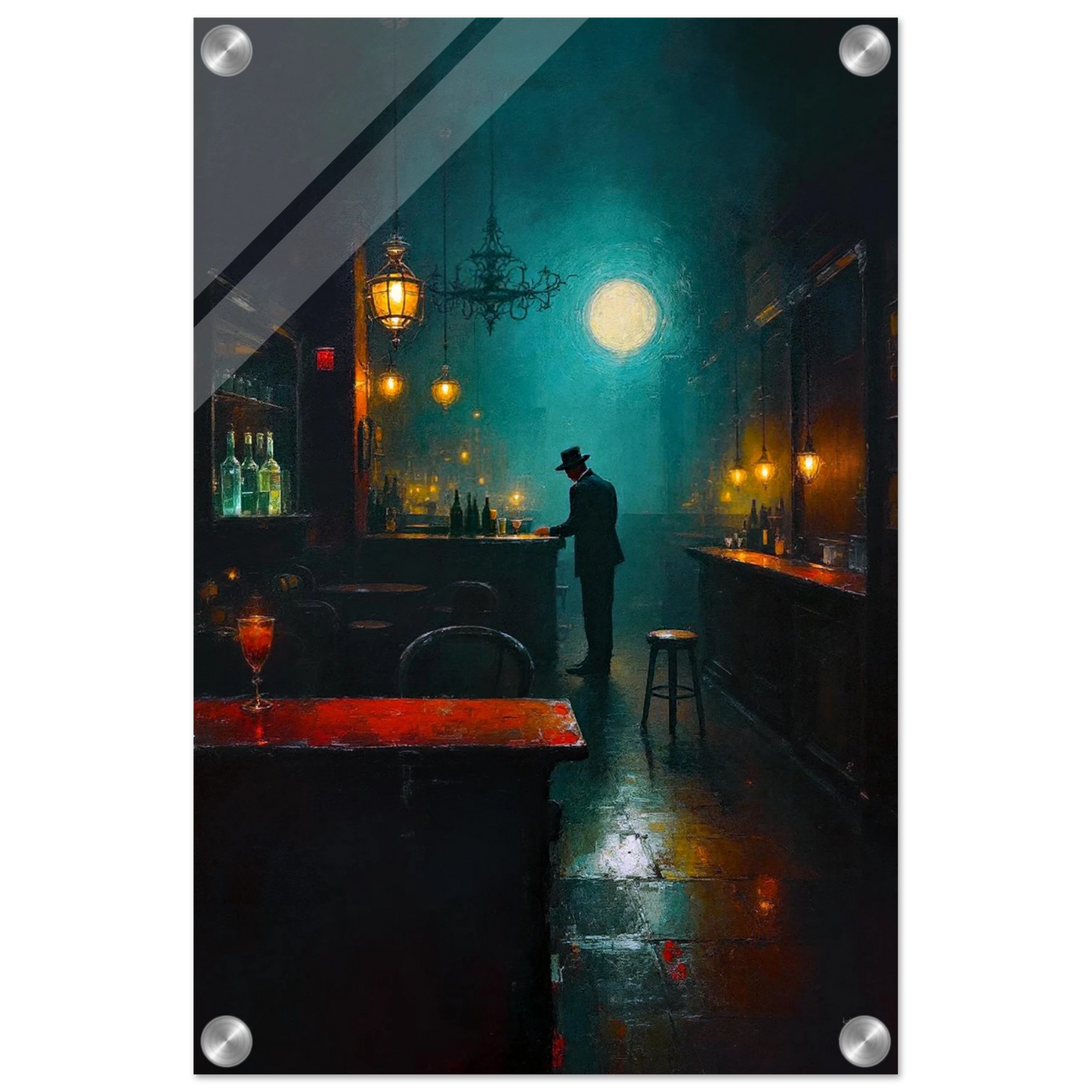 Speakeasy Bootleg Prohibition Bar Art Print No Frame 30x45 cm 12x18″ Sleek Acrylic Print