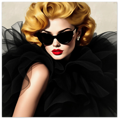 Paris Avant-Garde Retro Fashion Model Art Print 40x40 cm 16x16″ Museum-Quality Matte Paper Poster