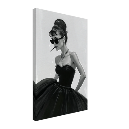 Audrey Hepburn Smoking Fashion Art Print No Frame 40x60 cm 16x24″ Gallery Wrapped Canvas